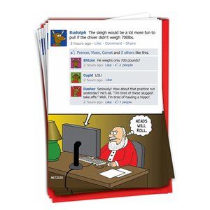 NOBLE Christmas Greeting Cards NobleWorks 12 Funny Christmas Humor Cards With En